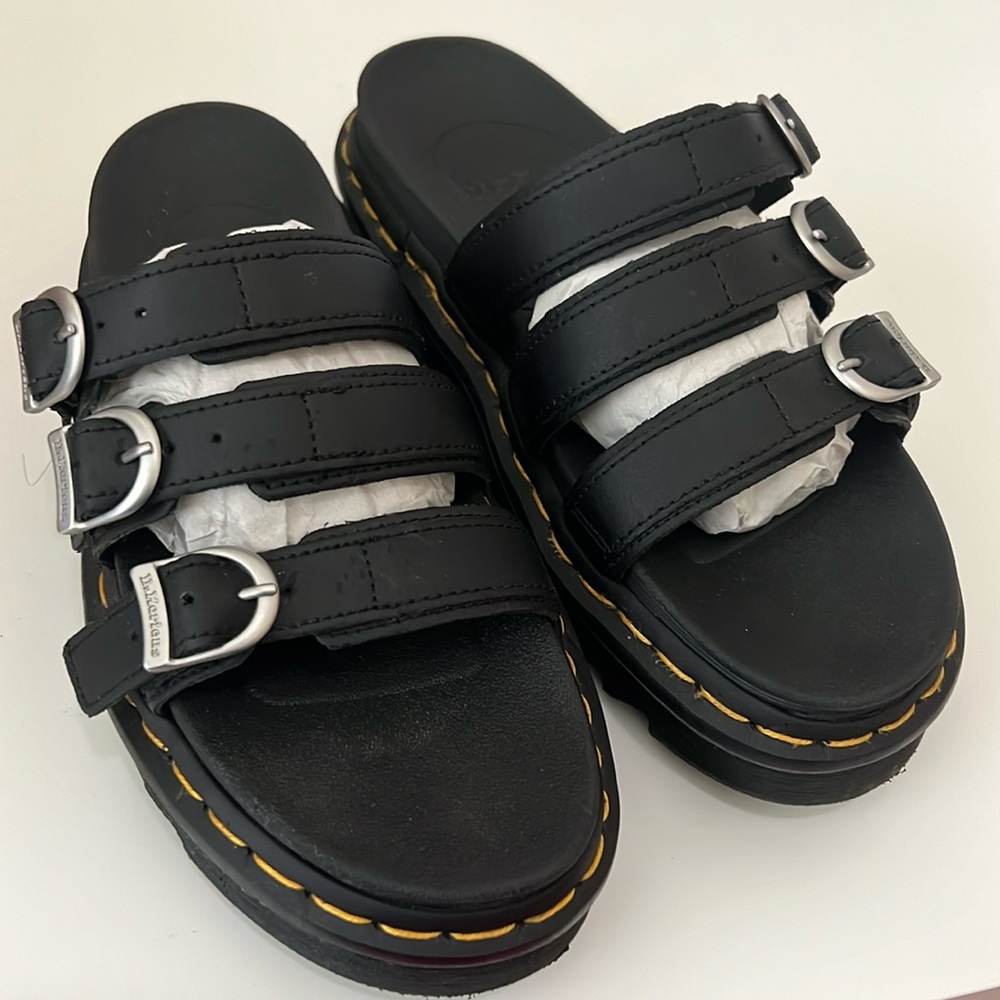 BLAIRE LEATHER SLIDE SANDALS
